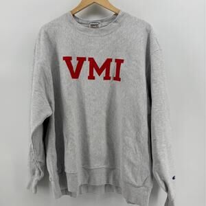 Champion Reverse Weave Crew Sweatshirt XL Gray VMI Virginia Military Institute